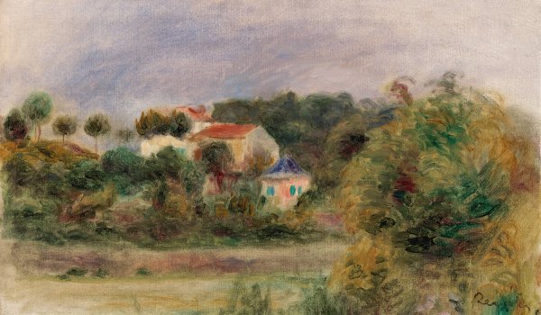 Houses in a Park  by Pierre-Auguste Renoir - Hand-Painted Oil Painting Reproduction