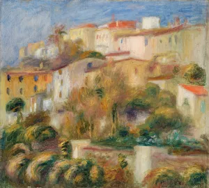Houses on a Hill by Pierre-Auguste Renoir Oil Painting