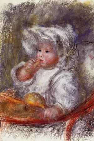 Jean Renoir in a Chair also known as Child with a Biscuit by Pierre-Auguste Renoir Oil Painting