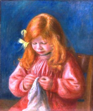 Jean Renoir Sewing Oil painting by Pierre-Auguste Renoir