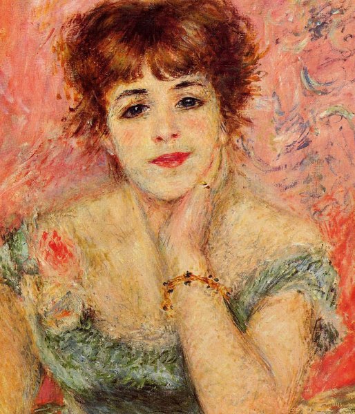 Jeanne Samary also known as La Reverie by Pierre-Auguste Renoir - Hand-Painted Oil Painting Reproduction