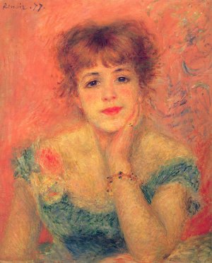 Jeanne Samary in a Low-Necked Dress by Pierre-Auguste Renoir Oil Painting