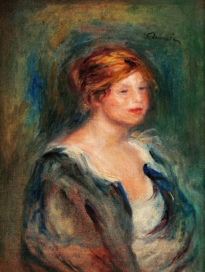 Jeune fille en bleu by Pierre-Auguste Renoir Oil Painting