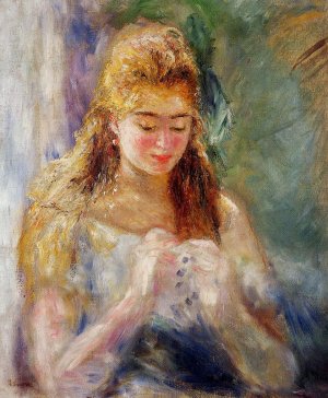 La Couseuse by Pierre-Auguste Renoir Oil Painting