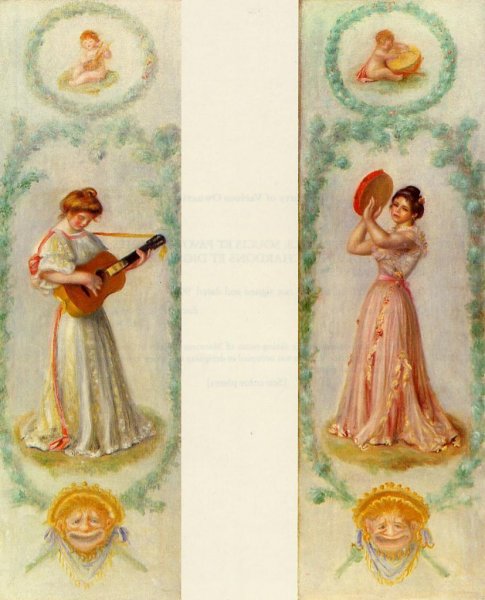 La Musique Two Paintings by Pierre-Auguste Renoir - Hand-Painted Oil Painting Reproduction