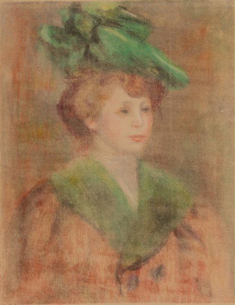 Main Product Photo of Lady With Green Hat  Painting by Pierre-Auguste Renoir