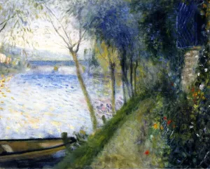 Landscape by the Seine, the Argenteuil Bridge painting by Pierre-Auguste Renoir