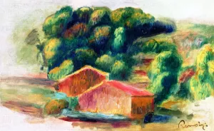 Landscape, Houses by Pierre-Auguste Renoir - Oil Painting Reproduction