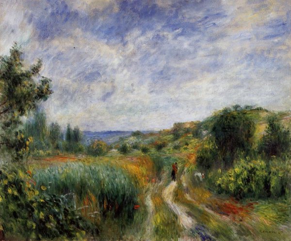 Landscape Near Essoyes by Pierre-Auguste Renoir - Hand-Painted Oil Painting Reproduction