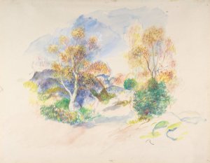 Landscape with a Path between Trees by Pierre-Auguste Renoir Oil Painting