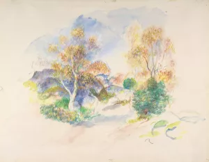 Landscape with a Path between Trees by Pierre-Auguste Renoir Oil Painting