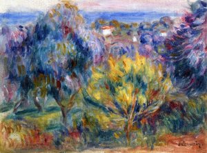 Landscape with a View of the Sea Oil painting by Pierre-Auguste Renoir