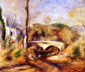 Landscape with Bridge by Pierre-Auguste Renoir Oil Painting