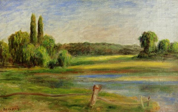 Landscape with Fence by Pierre-Auguste Renoir - Hand-Painted Oil Painting Reproduction