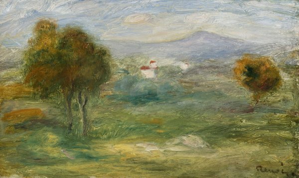 Landscape with houses in Cagnes-sur-Mer  by Pierre-Auguste Renoir - Hand-Painted Oil Painting Reproduction