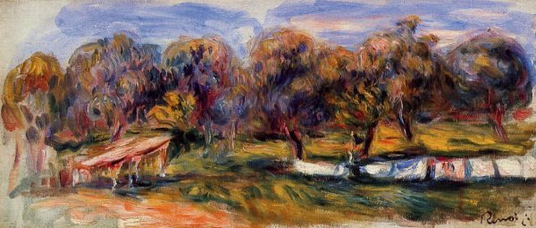 Main Product Photo of Landscape with Orchard Painting by Pierre-Auguste Renoir
