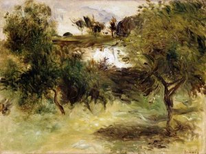 Landscape with Trees by Pierre-Auguste Renoir Oil Painting
