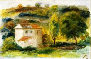 Landscape with White House II by Pierre-Auguste Renoir - Oil Painting Reproduction