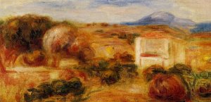 Landscape with White House by Pierre-Auguste Renoir Oil Painting