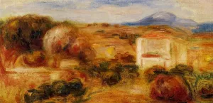 Landscape with White House by Pierre-Auguste Renoir - Oil Painting Reproduction