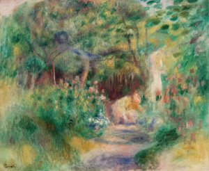 Landscape with Woman Gardening by Pierre-Auguste Renoir Oil Painting