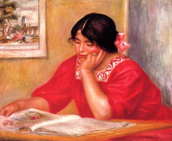 Main Product Photo of Leontine Reading Painting by Pierre-Auguste Renoir