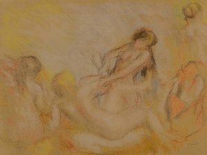 Les Baigneuses au crabe, I by Pierre-Auguste Renoir Oil Painting