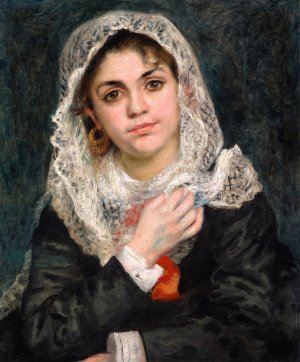 Lise in a White Shawl by Pierre-Auguste Renoir Oil Painting