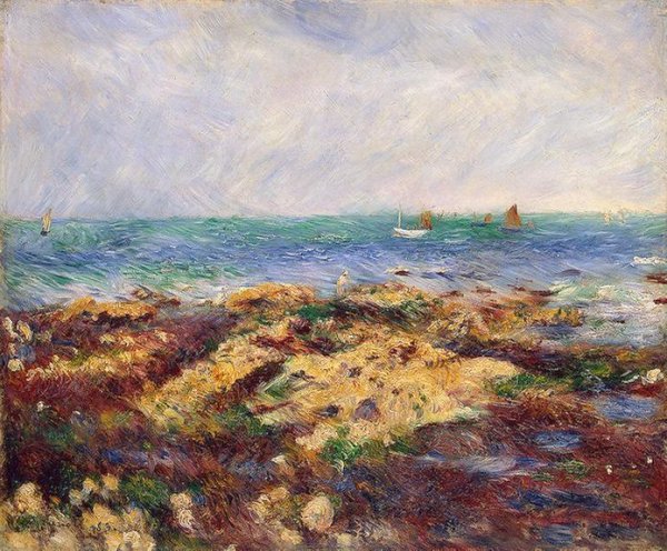 Main Product Photo of Low Tide at Yport Painting by Pierre-Auguste Renoir