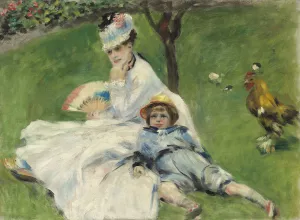 Madame Monet and Her Son by Pierre-Auguste Renoir Oil Painting