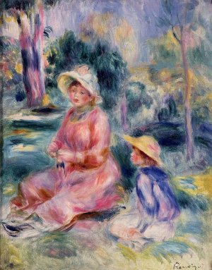 Madame Renoir and Her Son Pierre by Pierre-Auguste Renoir Oil Painting