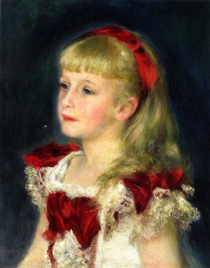 Mademoiselle Grimprel with a Red Ribbon by Pierre-Auguste Renoir Oil Painting