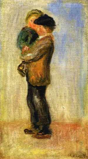 Man Carrying a Boy by Pierre-Auguste Renoir - Oil Painting Reproduction