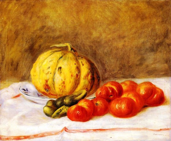 Main Product Photo of Melon and Tomatos Painting by Pierre-Auguste Renoir