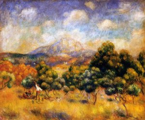 Mount Sainte-Victoire by Pierre-Auguste Renoir Oil Painting
