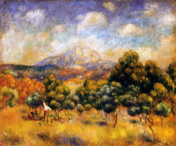 Mount Sainte-Victoire by Pierre-Auguste Renoir - Hand-Painted Oil Painting Reproduction