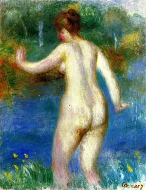 Naked Woman Entering the Water by Pierre-Auguste Renoir - Oil Painting Reproduction