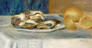 Nature Morte Aux Citrons Et Aux Huitres by Pierre-Auguste Renoir Oil Painting