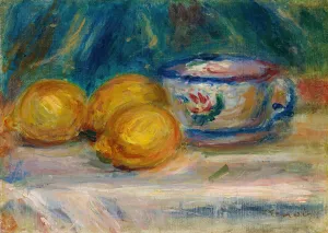 Nature Morte, Trois Citrons Et Une Tasse by Pierre-Auguste Renoir Oil Painting