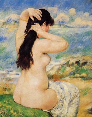 Nude Fixing Her Hair by Pierre-Auguste Renoir Oil Painting