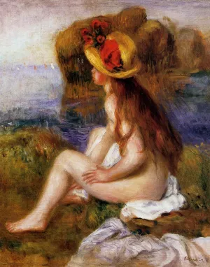 Nude in a Straw Hat by Pierre-Auguste Renoir - Oil Painting Reproduction