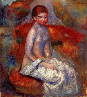 Nude Seated in a Landscape by Pierre-Auguste Renoir - Oil Painting Reproduction