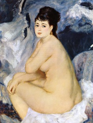 Nude Seated on a Sofa by Pierre-Auguste Renoir Oil Painting