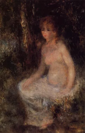 Nude Sitting in the Forest by Pierre-Auguste Renoir - Oil Painting Reproduction
