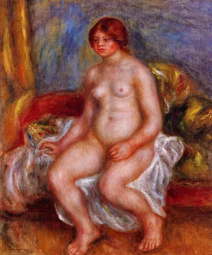 Nude Woman on Gree Cushions by Pierre-Auguste Renoir Oil Painting