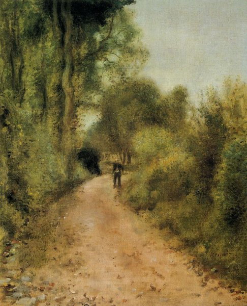 On the Path by Pierre-Auguste Renoir - Hand-Painted Oil Painting Reproduction