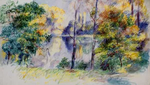 Park Scene by Pierre-Auguste Renoir - Oil Painting Reproduction