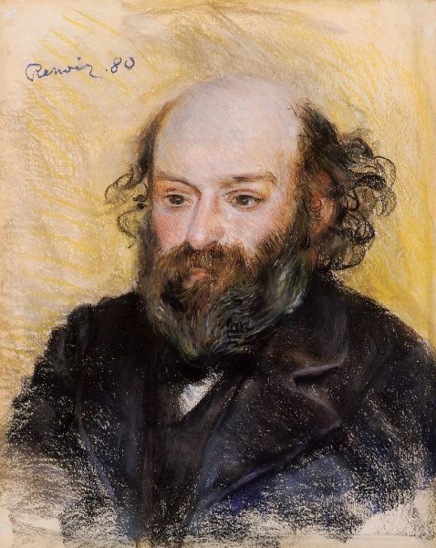Paul Cezanne by Pierre-Auguste Renoir - Hand-Painted Oil Painting Reproduction