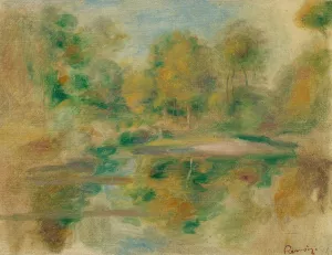 Paysage, etang Et Fond D'arbres by Pierre-Auguste Renoir Oil Painting