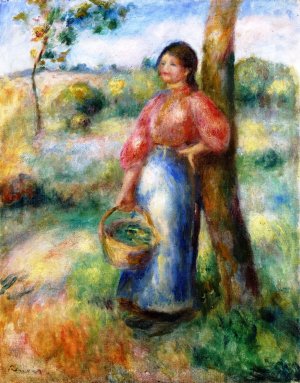 Peasant Woman with a Basket Oil painting by Pierre-Auguste Renoir